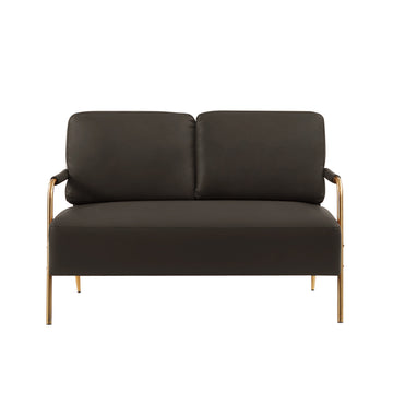 Small Sofa Seater Pet Friendly Fabric Upholstered Loveseat 2-seater Couch with Removable Back Cushion and Metal Leg,  Modern Couches for Small Spaces Living Room, Bedroom, Apartment, Coffee