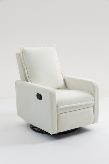 Short Plush Manual Button Armchair Sofa 360° Rotation Recliner For Home Or Office