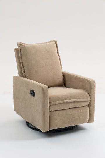 Short Plush Manual Button Armchair Sofa 360° Rotation Recliner For Home Or Office