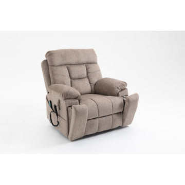 Old Age Electric Lift Chair Flat High Density Foam Electric Sofa With Heating And Massage Functions Can Tilt To 180 Degrees 2 Pocket Cup Holders 2 Remote Controls Dual OKIN Motors