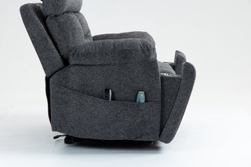 Old Age Electric Lift Chair Flat High Density Foam Electric Sofa With Heating And Massage Functions Can Tilt To 180 Degrees 2 Pocket Cup Holders 2 Remote Controls 4 OKIN Motors