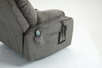 High Density Foam Lift Sofa With Heat And Massage 2 Pockets 2 Cup Holder 2 Remote OKIN Motor