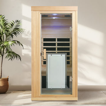 One Person Indoor Far Infrared Sauna Room with Hemlock Panels and LCD Control