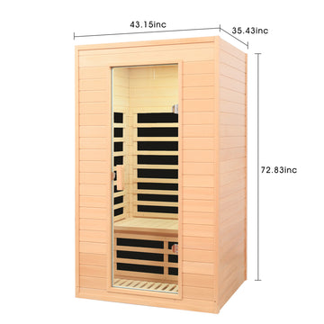 Hemlock Two-Person Far Infrared Indoor Sauna with Bluetooth and LED Lights
