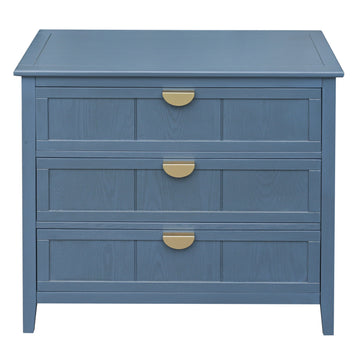 3 Drawer Cabinet Storage Cabinet with Drawers Modern Sideboard Buffet Cabinet Entryway Cabinet for Living Room Dressers Chest of Drawers, Blue