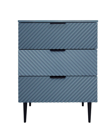 3 Drawer Cabinet Accent Storage Cabinet Modern Dressers Chest of Drawers, Storage Dresser Chest Cabinet Organizer Unit, Small Dresser for Bedroom, Blue