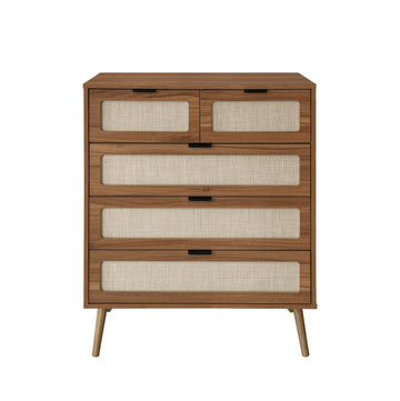 5 Drawer Dresser Modern Closet Dressers Chest of Drawers Storage Cabinet with Drawers Entryway Cabinet for Living Room, Brown