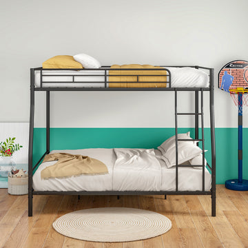 Full Over Queen Heavy Duty Metal Bunk Bed with Sturdy Slat System