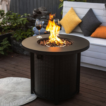 30 Inch Round Propane Outdoor Fire Pit Table