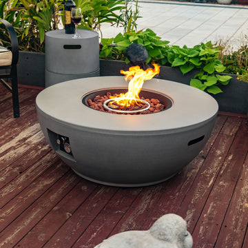 Outdoor Propane Fire Pit Bowl 50000 BTU Steel Round Fire Pit with Cover