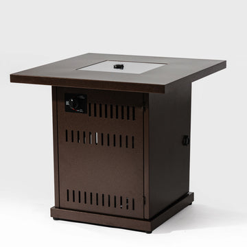 28 Inch Steel Outdoor Propane Fire Pit Table With Lid