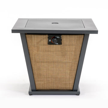28 Inch Outdoor Propane Fire Pit Table with Steel and Textilene Body