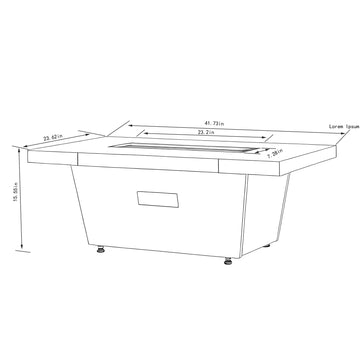 42 Inch Gas Fire Pit Table, Rectangle Fire Pit Table with Cement-Imitating Texture Effect Design, 50000 BTU Outdoor Firepit Table for Patio, Backyard, Garden Heating