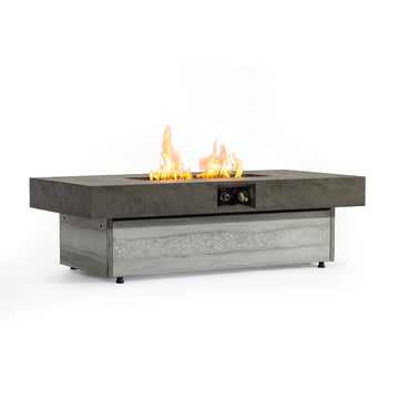 Outdoor Firepit Table, 48 x 24 Inch Rectangle Fire Pit Table, 50000 BTU Propane Fire Pit Table for Patio Set, Two Height Options