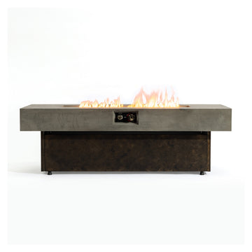 30 Inch Rectangle Propane Fire Pit Table 50000 BTU Outdoor Steel Fire Table