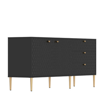 Boyel Living 60 inches Mid century Modern 3 Drawer, 2 Door Sideboard