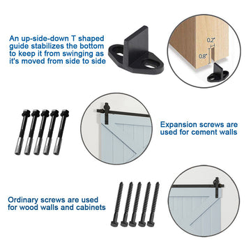 8 ft./96 in. Black Sliding Barn Door Track and Hardware Kit with I-Shape Hanger For Single Door