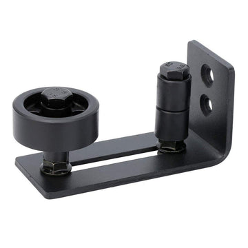 4.88 in. Black Steel Heavy-Duty Adjustable Sliding Barn Door Floor Guide Hardware (2-Pack)