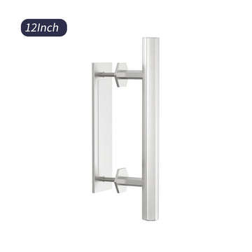 12 in. Stainless Steel Hexagon Pull and Flush Sliding Barn Door Handle Set