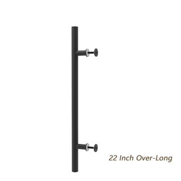 22 in. Steel Black Powered Ladder Sliding Barn Door Handle