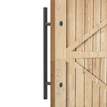 22 in. Steel Black Powered Ladder Sliding Barn Door Handle