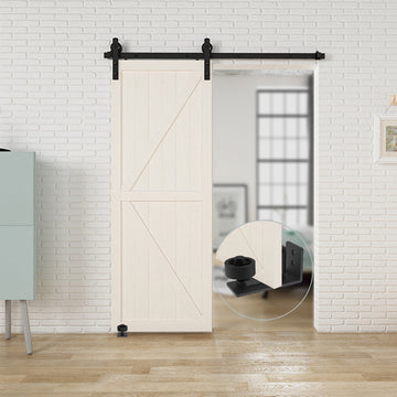 4.88 in. Black Steel Heavy-Duty Adjustable Sliding Barn Door Floor Guide Hardware