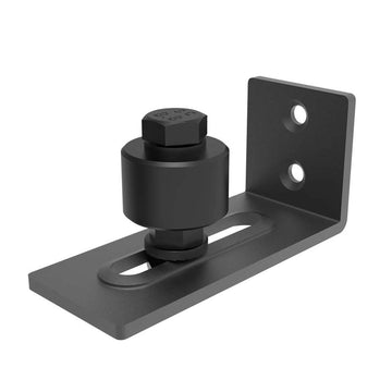 3.66 in. Black Steel Adjustable Heavy-Duty Sliding Barn Door Floor Guide Hardware