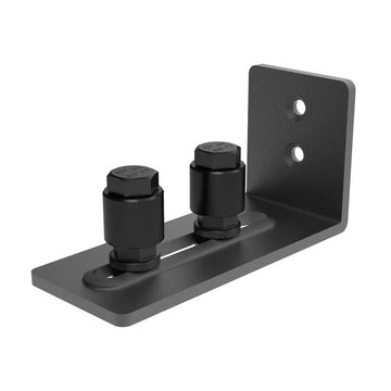 4.86 Black Steel Adjustable Heavy-Duty Sliding Barn Door Floor Guide Hardware