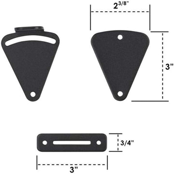 3 in. Black Steel Fan-Shape Sliding Barn Door Lock Latch