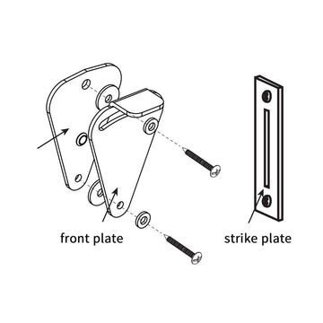 3 in. Black Steel Fan-Shape Sliding Barn Door Lock Latch
