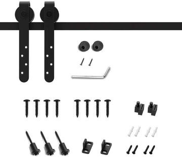 4 ft./48 in. Mini Black for Single Door Cabinet Steel Classic Sliding Barn Door Hardware Kit