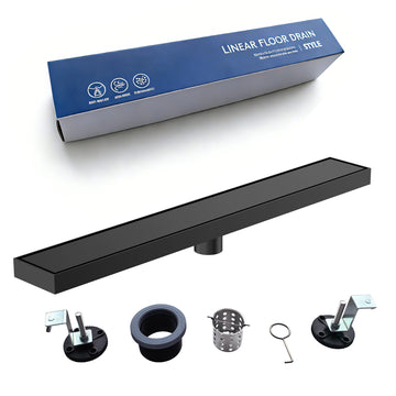 Matte Black 24" Linear Floor Drain
