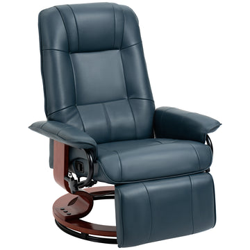 Faux Leather Manual Recliner Adjustable Swivel Lounge Chair with Footrest