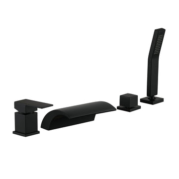 Boyel Living Single-Handle Tub Deck Mount Roman Tub Faucet with Hand Shower and Water Supply Hose