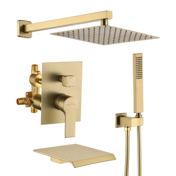 Boyel Living Wall Mount Single-Handle 1-Spray Tub and Shower Faucet - 10 Inch (Valve Included)
