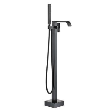Boyel Living Freestanding Floor Mount Single Handle Bath Tub Filler Faucet with Handheld Shower