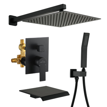 Boyel Living Wall Mount Single-Handle 1-Spray Tub and Shower Faucet - 12 Inch (Valve Included)