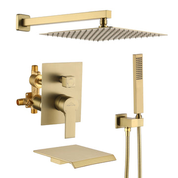Boyel Living Wall Mount Single-Handle 1-Spray Tub and Shower Faucet - 12 Inch (Valve Included)