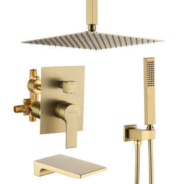 Boyel Living Wall Mount Single-Handle 1-Spray Tub and Shower Faucet - 10 Inch (Valve Included)