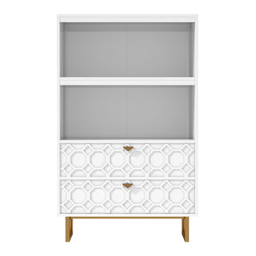 2-shelf Bookcase with Storage Drawers