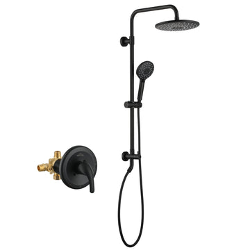 Boyel Living 3-Spray Patterns with 2.5 GPM 10 in. Wall Mount Dual Shower Heads with Pressure Balance Valve