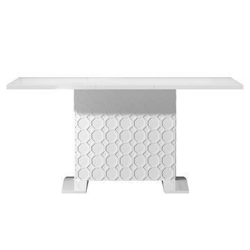 Glossy Wood Telescopic Dining Table