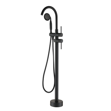 Boyel Living 6 GPM 2-Handle Floor Mount Freestanding Tub Faucet with Hand Shower and Built-in Valve