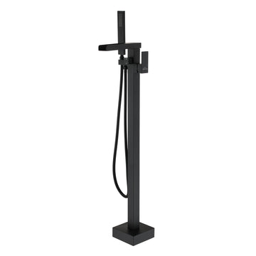 Boyel Living 2.4 GPM Single-Handle Floor Mount Freestanding Tub Faucet with Hand Shower and Built-in Valve
