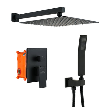 Boyel Living 1-Spray Patterns with 2.5 GPM 12 in. Wall Mount Dual Shower Heads with Pressure Balance Valve