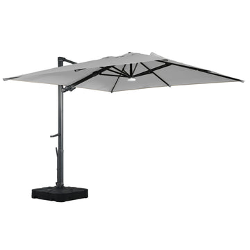 Boyel Living 10 ft 360¡ã Rotation Square Cantilever Patio Umbrella with BaseandBT
