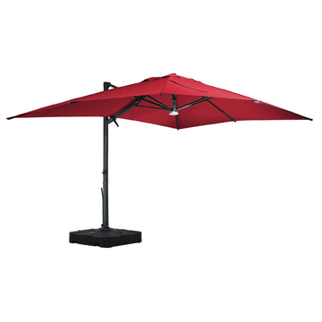 Boyel Living 10x13 ft. 360¡ã Rotation Cantilever Patio Umbrella with BaseandBT