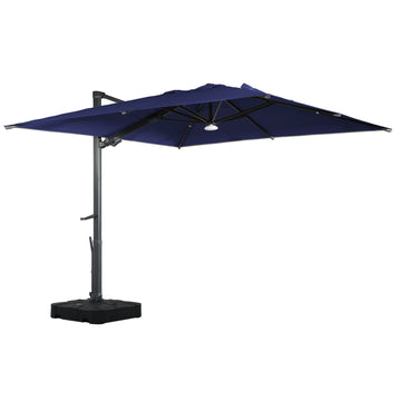 Boyel Living 10 ft 360¡ã Rotation Square Cantilever Patio Umbrella with BaseandBT
