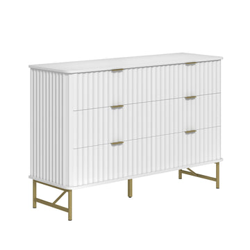 6-Drawer Dresser Chest with Metal Base