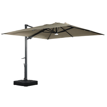 Boyel Living 10x13 ft. 360¡ã Rotation Cantilever Patio Umbrella with BaseandBT